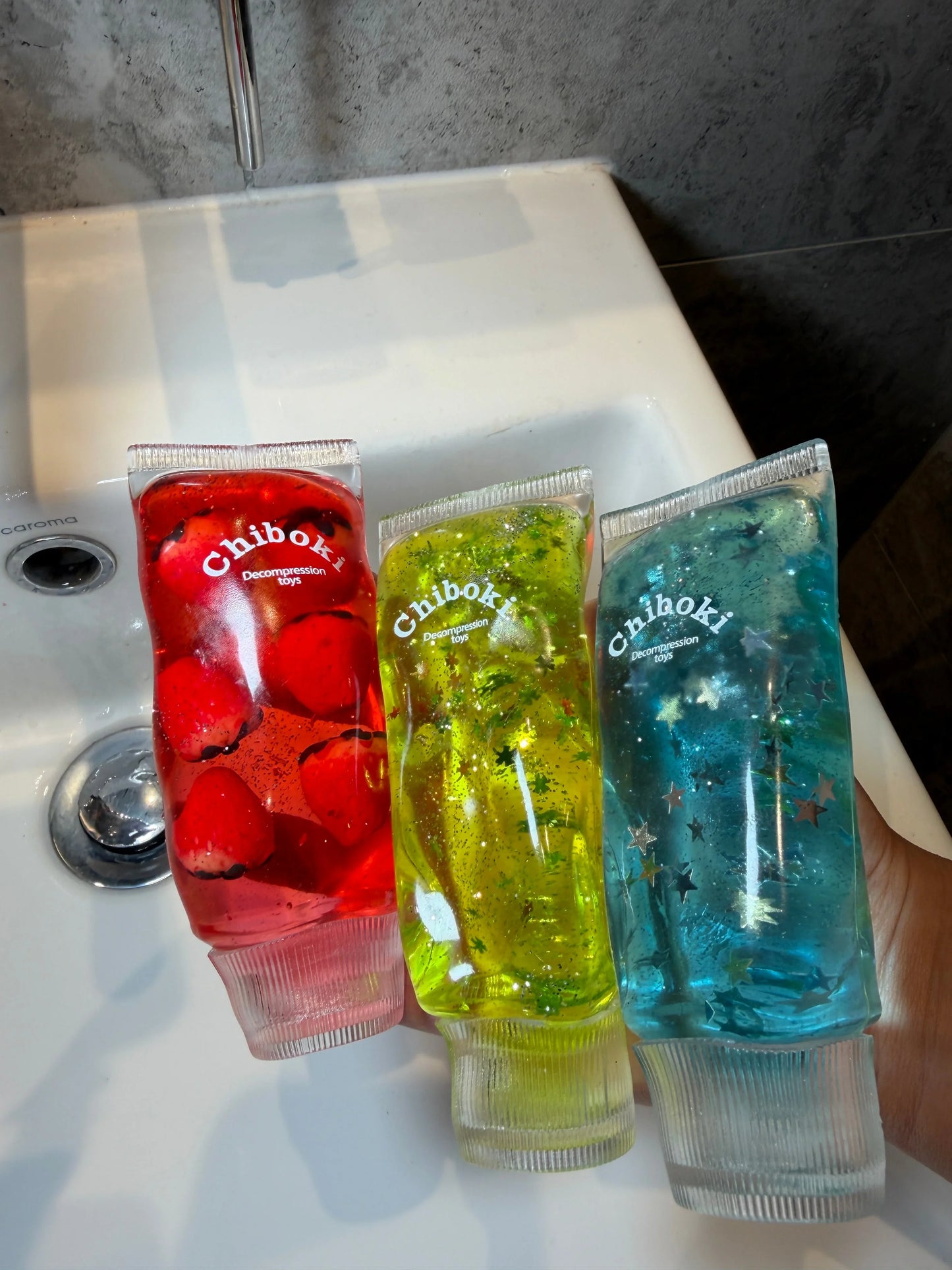 Glitter Tooth Paste Squishy Moldable(Zero bounce-back) Squish Fidget Toy