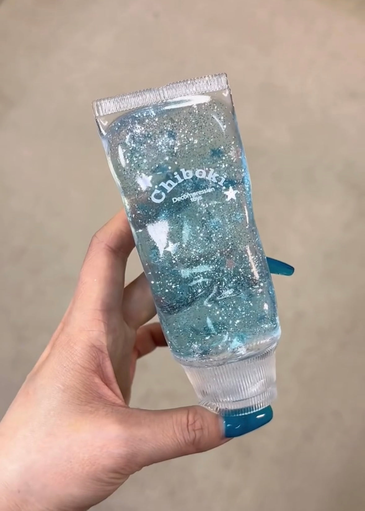 Glitter Tooth Paste Squishy Moldable(Zero bounce-back) Squish Fidget Toy